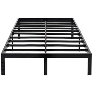 ominight california king bed frame 14 inch high 3500lbs heavy duty sturdy steel slat support metal platform no box spring needednoise free-black