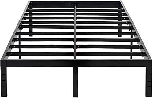 OmiNight California King Bed Frame 14 Inch High 3500lbs Heavy Duty Sturdy Steel Slat Support Metal Platform No Box Spring NeededNoise Free-Black