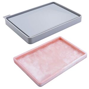 rolling tray mold for resin silicone tray mold with sides, large rolling tray resin mold for epoxy resin, resin serving board mold with edge for resin casting shiny surface & durable 10.43x7.4x0.98 in