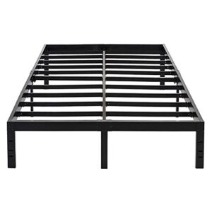 ominight full size bed frame,14 inches heavy duty 3500lbs metal platform no box spring needed,sturdy bed frame full steel slat support non slip,black f