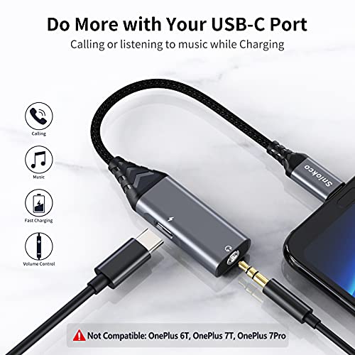 Sniokco USB C to 3.5mm Audio Adapter, 2 in 1 USB C Headphone Adapter with PD 30W Fast Charging for Stereo, Earphones, Hi-Fi DAC Chip, Compatible with Sam,Sung S21 S20, Note 20 G,oogle P,ixel 5/4/3XL