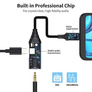 Sniokco USB C to 3.5mm Audio Adapter, 2 in 1 USB C Headphone Adapter with PD 30W Fast Charging for Stereo, Earphones, Hi-Fi DAC Chip, Compatible with Sam,Sung S21 S20, Note 20 G,oogle P,ixel 5/4/3XL