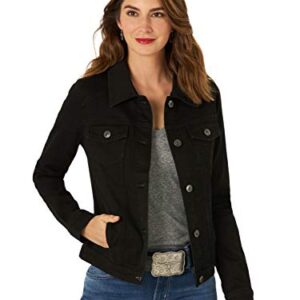 Wrangler Authentics Women's Stretch Denim Jacket, Black, X-Large