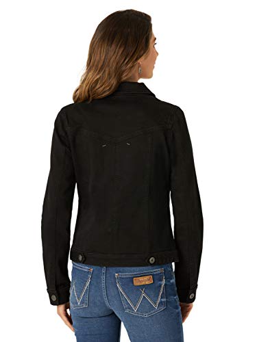 Wrangler Authentics Women's Stretch Denim Jacket, Black, X-Large