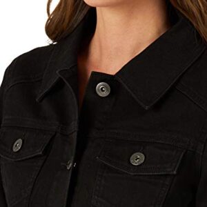 Wrangler Authentics Women's Stretch Denim Jacket, Black, X-Large