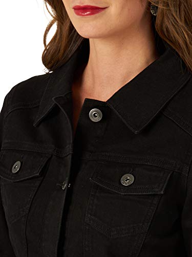 Wrangler Authentics Women's Stretch Denim Jacket, Black, X-Large