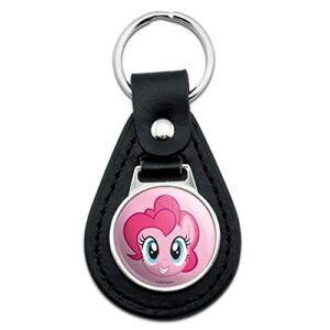 graphics & more black leather my little pony pinkie pie face keychain