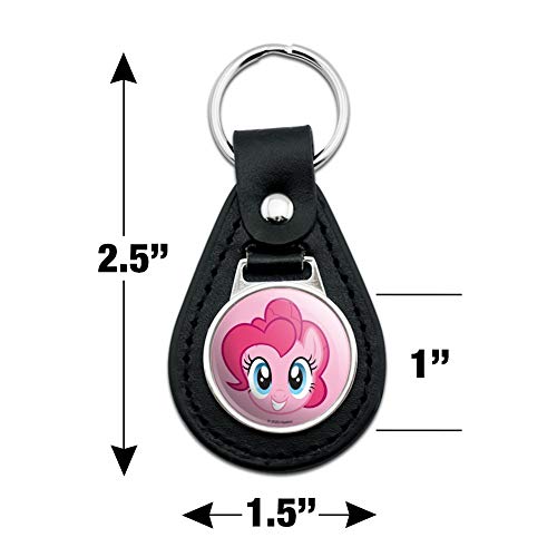 GRAPHICS & MORE Black Leather My Little Pony Pinkie Pie Face Keychain