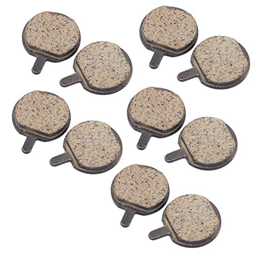 Demeras 5 Pairs Bike Brake Pads, Bike Disc Scooter Brake Pads Disk Brake Pads Semi-Metal Brake Electric Bike Disc Brake Replacement for Bicycle Ebike Bike Disc Brake Pads