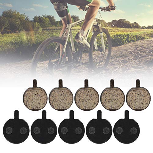 Demeras 5 Pairs Bike Brake Pads, Bike Disc Scooter Brake Pads Disk Brake Pads Semi-Metal Brake Electric Bike Disc Brake Replacement for Bicycle Ebike Bike Disc Brake Pads