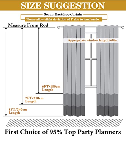 Sequin Curtains 2 Panels 2FTx8FT Orange Glitter Sequin Backdrop Curtains Orange Sequin Photo Backdrop Sequin Window Curtains Wedding Party Background Drapes (2FTX8FT, Orange)…