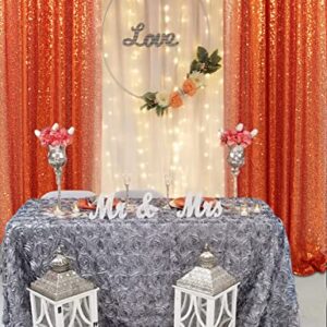 Sequin Curtains 2 Panels 2FTx8FT Orange Glitter Sequin Backdrop Curtains Orange Sequin Photo Backdrop Sequin Window Curtains Wedding Party Background Drapes (2FTX8FT, Orange)…