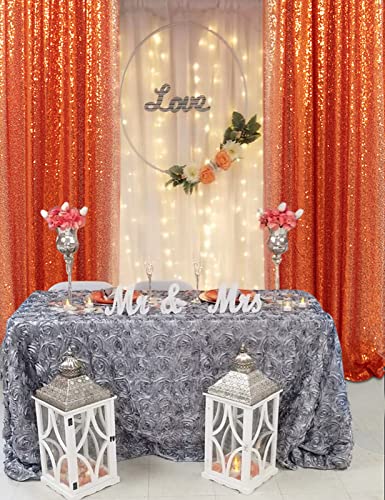 Sequin Curtains 2 Panels 2FTx8FT Orange Glitter Sequin Backdrop Curtains Orange Sequin Photo Backdrop Sequin Window Curtains Wedding Party Background Drapes (2FTX8FT, Orange)…