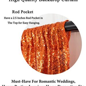 Sequin Curtains 2 Panels 2FTx8FT Orange Glitter Sequin Backdrop Curtains Orange Sequin Photo Backdrop Sequin Window Curtains Wedding Party Background Drapes (2FTX8FT, Orange)…