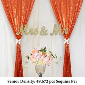 Sequin Curtains 2 Panels 2FTx8FT Orange Glitter Sequin Backdrop Curtains Orange Sequin Photo Backdrop Sequin Window Curtains Wedding Party Background Drapes (2FTX8FT, Orange)…