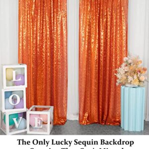 Sequin Curtains 2 Panels 2FTx8FT Orange Glitter Sequin Backdrop Curtains Orange Sequin Photo Backdrop Sequin Window Curtains Wedding Party Background Drapes (2FTX8FT, Orange)…