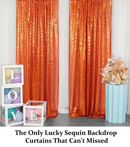 Sequin Curtains 2 Panels 2FTx8FT Orange Glitter Sequin Backdrop Curtains Orange Sequin Photo Backdrop Sequin Window Curtains Wedding Party Background Drapes (2FTX8FT, Orange)…