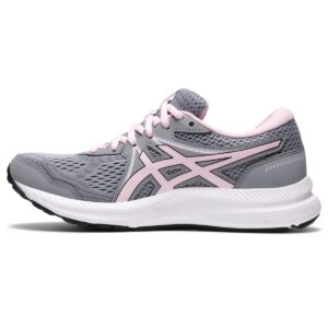 asics women's gel-contend 7 running shoes, 8, sheet rock/pink salt