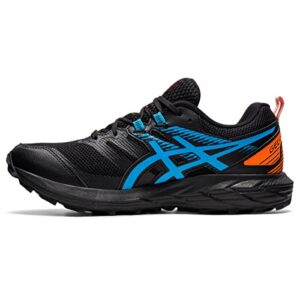 asics men's gel-sonoma 6 running shoes, 8.5, black/digital aqua