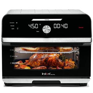 instant omni plus 19 qt/18l air fryer toaster oven combo, from the makers of instant pot, 10-in-1 functions, fits a 12" pizza, 6 slices of bread, app with over 100 recipes, stainless steel