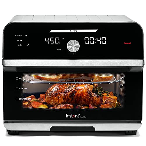 Instant Omni Plus 19 QT/18L Air Fryer Toaster Oven Combo, From the Makers of Instant Pot, 10-in-1 Functions, Fits a 12" Pizza, 6 Slices of Bread, App with Over 100 Recipes, Stainless Steel