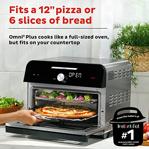 Instant Omni Plus 19 QT/18L Air Fryer Toaster Oven Combo, From the Makers of Instant Pot, 10-in-1 Functions, Fits a 12" Pizza, 6 Slices of Bread, App with Over 100 Recipes, Stainless Steel