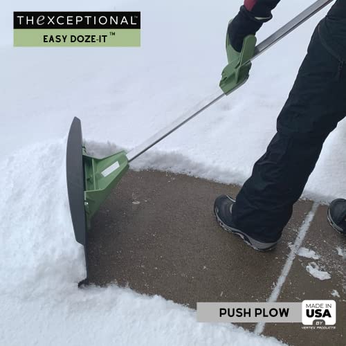 36 Inch Easy Doze-It Premium Performance Snow-Plow Push Shovel with Forever Handle and Ergo Connex Grip | Snow Shoveling of Walk & Driveway | Made in USA by Vertex Products | Model EX930.36