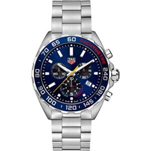 tag heuer formula 1 aston martin red bull racing chronograph quartz blue dial men's limited edition watch