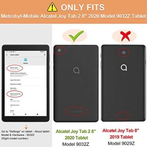 KuRoKo Alcatel Joy Tab 2 / TCL Tab 8 Tablet Case, Slim Light Cover Trifold Stand Hard Shell Case for 8.0" (9032Z) / Verizon TCL Tab 8 (9038s)-NOT for TCL TAB 8 LE