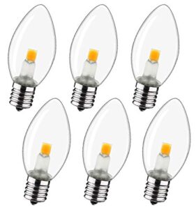myemitting night light bulb – c7 e12 led bulbs – candelabra, 0.6 watt equivalent 7w incandescent bulb, warm white 2700k, window candles & chandeliers replacement bulb, 6 pack