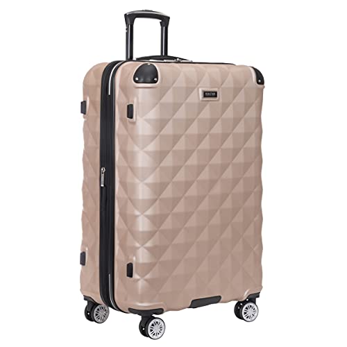 Kenneth Cole Reaction Diamond Tower Collection Lightweight Hardside Expandable 8-Wheel Spinner Travel Luggage, Rose Champagne, 3-Piece Set (20", 24", & 28")