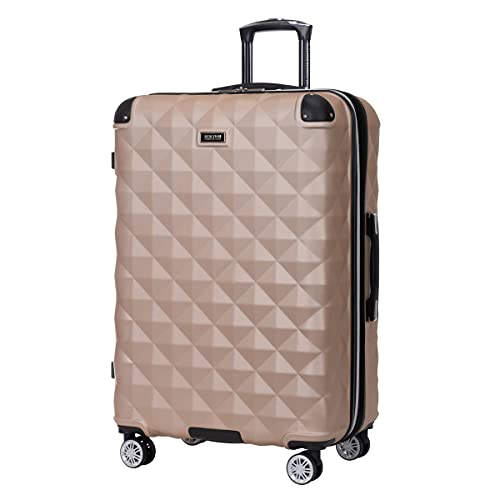 Kenneth Cole Reaction Diamond Tower Collection Lightweight Hardside Expandable 8-Wheel Spinner Travel Luggage, Rose Champagne, 3-Piece Set (20", 24", & 28")