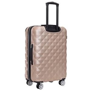 Kenneth Cole Reaction Diamond Tower Collection Lightweight Hardside Expandable 8-Wheel Spinner Travel Luggage, Rose Champagne, 3-Piece Set (20", 24", & 28")