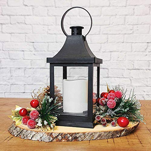 Kate Aspen LED Vintage Decorative Black Shanghai (Set of 2) -Rustic Home Shelf Decor Lantern, One Size