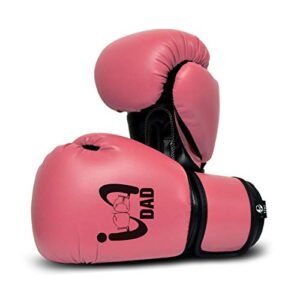 I Boxing Dad - Kids Boxing Gloves MMA Boxing Muay Thai Bag Work (Pink, 8 Oz)