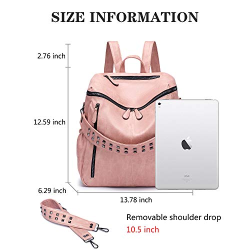 Roulens Women Backpack Purse Fashion Leather Large Ladies Shoulder Bags Travel Backpack Purse for Women