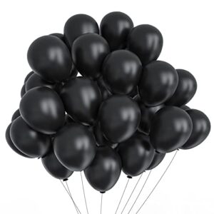 kalor black balloons,100 pcs 5 inch mini matte latex balloons for balloon garland arch, birthday decoration, wedding party, baby shower decorations