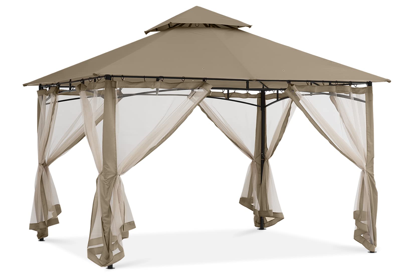 Sturdy Patio Gazebo 10 Ft x 12 Ft with Mosquito Netting by ABCCANOPY