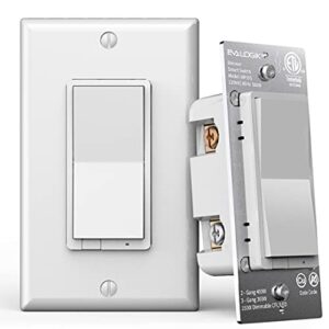 3-way/single pole smart wifi light switch, needs neutral wire, on/off control, in-wall, no hub required, compatible with alexa/google home, etl and fcc listed (wf30s)