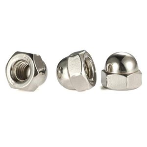 3/8-16 acorn hex cap dome head nuts, 304 stainless steel 18-8, bright finish, pack of 20