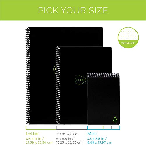 Rocketbook Smart Reusable Notebook - Dot-Grid Eco-Friendly Notebook with 1 Pilot Frixion Pen - Terrestrial Green Cover, Letter Size (8.5" x 11") & Pen/Pencil Holder (Pen Station)