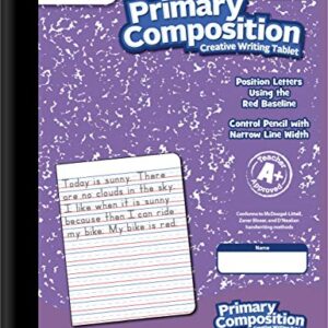 Mead Primary Composition Notebook K-2, 6 Pack Primary Ruled Composition Book, Color May Vary, Grades K-2 Writing Dotted Lined Notebook, 100 Sheets (200 Pages) 489902ELG