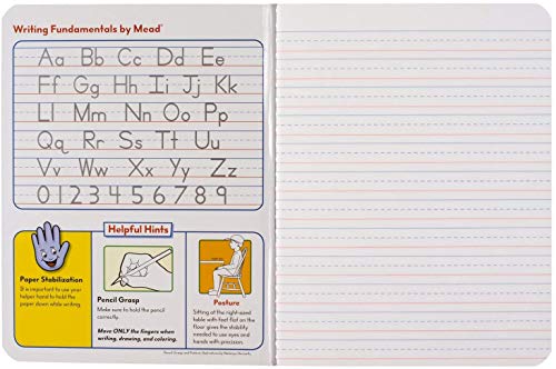 Mead Primary Composition Notebook K-2, 6 Pack Primary Ruled Composition Book, Color May Vary, Grades K-2 Writing Dotted Lined Notebook, 100 Sheets (200 Pages) 489902ELG