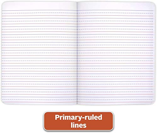 Mead Primary Composition Notebook K-2, 6 Pack Primary Ruled Composition Book, Color May Vary, Grades K-2 Writing Dotted Lined Notebook, 100 Sheets (200 Pages) 489902ELG