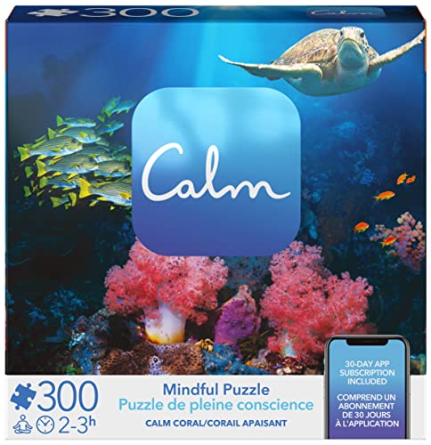 300-Piece Calm Jigsaw Puzzle for Relaxation, Stress Relief, and Mood Elevation, for Adults and Kids Ages 8 and up, Calm Coral