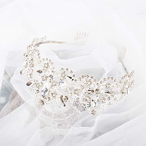 Didder Silver Tiaras for Women Bridal Tiara, Crystal Tiaras and Crowns for Women Princess Tiaras for Girls Birthday Crown for Prom Wedding Party Halloween Costume Hair Accessories Christmas Gift