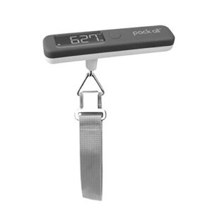 pack all 110 lbs luggage scale, digital handheld luggage scale, travel weight scale for luggage with backlit lcd display, battery included (grey)