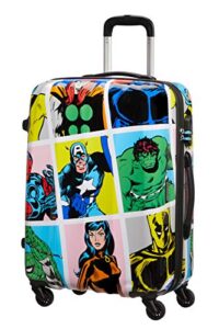 american tourister unisex adults’ luggage suitcase, multicolored (marvel pop art), m (65 cm-62.5 l)