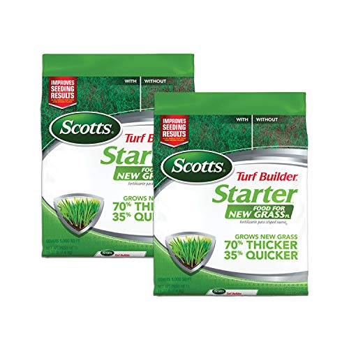 Scotts Turf Builder Starter Fertilizer for New Grass, Use When Planting Seed, 5,000 sq. ft., 15 lbs. (2-Pack)