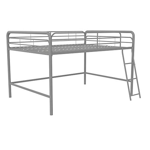 DHP Jett Junior Full Metal Loft Bed, Silver